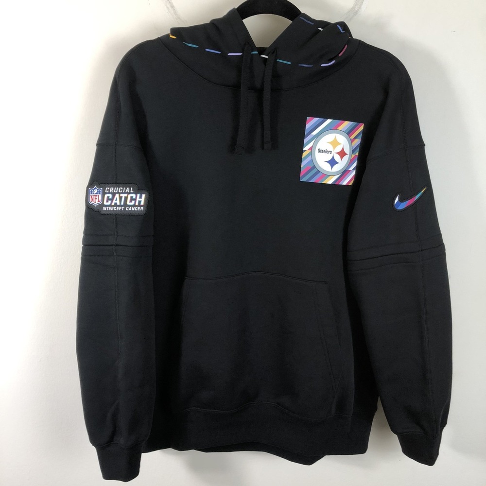 Pittsburgh Steelers Nike 2023 NFL Crucial Catch Club Sideline Hoodie Sz S Black